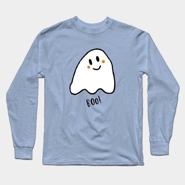 Boo! Halloween Ghost Costume Long Sleeve T-Shirt by Anke Wonder 